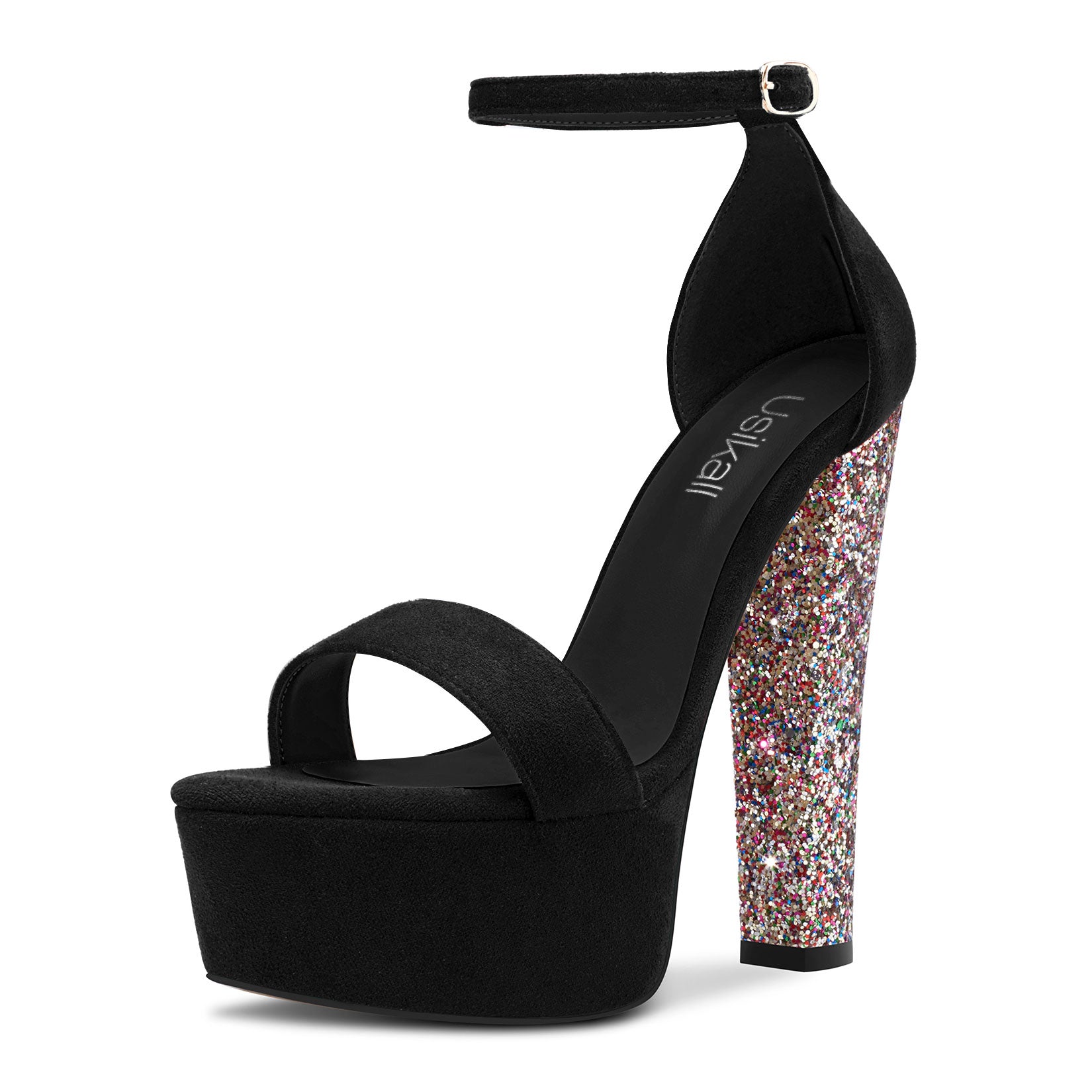 High heel shoes - Women's sizes 6-11 - Rhinestone platform 6 inch stiletto  heel - Black suede sandal and straps | Enjoyables By JR