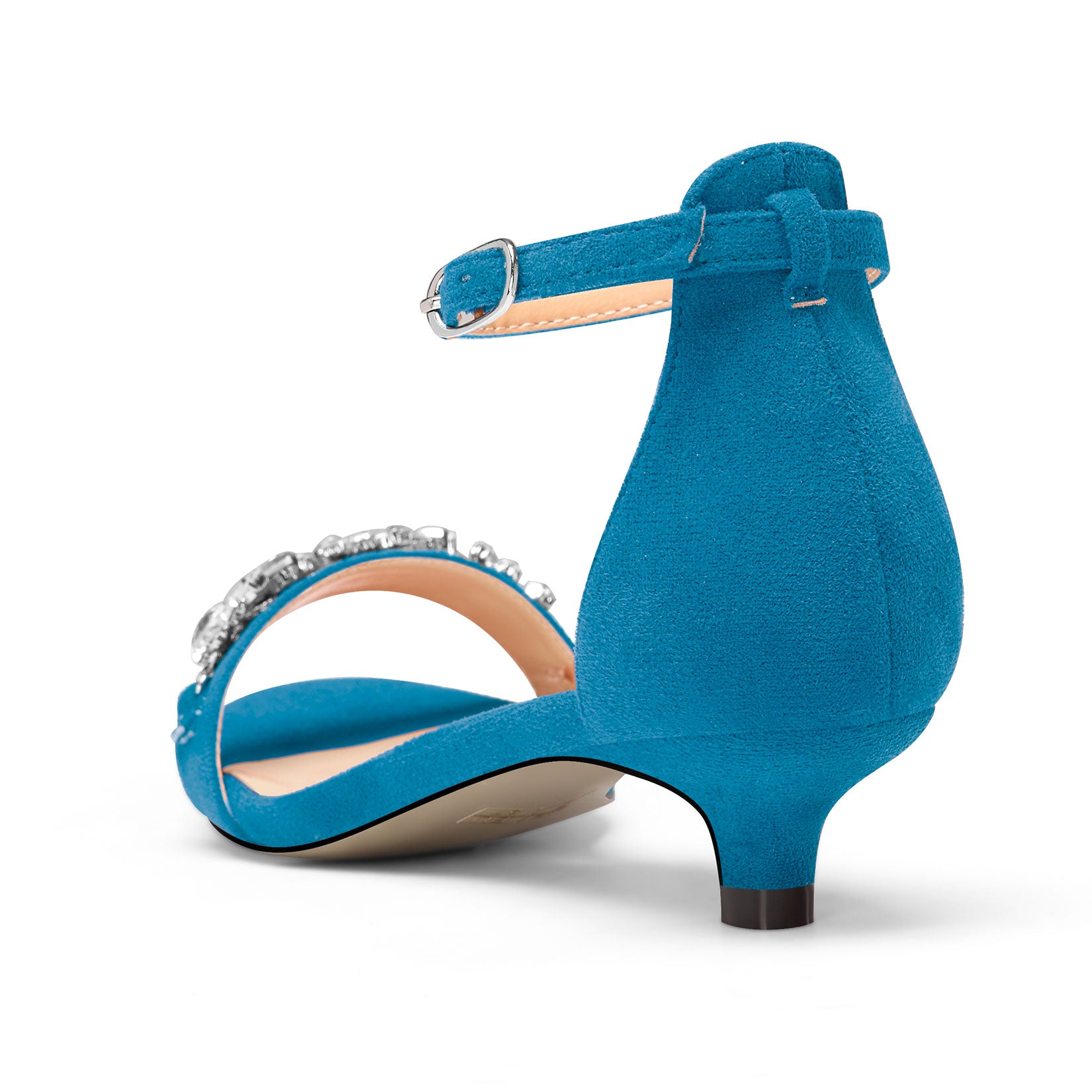 Amazon.com | Coutgo Womens Low Kitten Heel Dress Shoes Pointed Toe Slip on  Ankle Strap Cutout Elegant Party Wedding Pumps, Black, Size 5 | Pumps