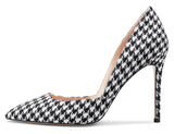 CASTAMERE Womens D'Orsay Slip On High Heels Pumps Elegant Pointy Toe Stilettos 10CM Heel Purple Silver Glitter Shoes