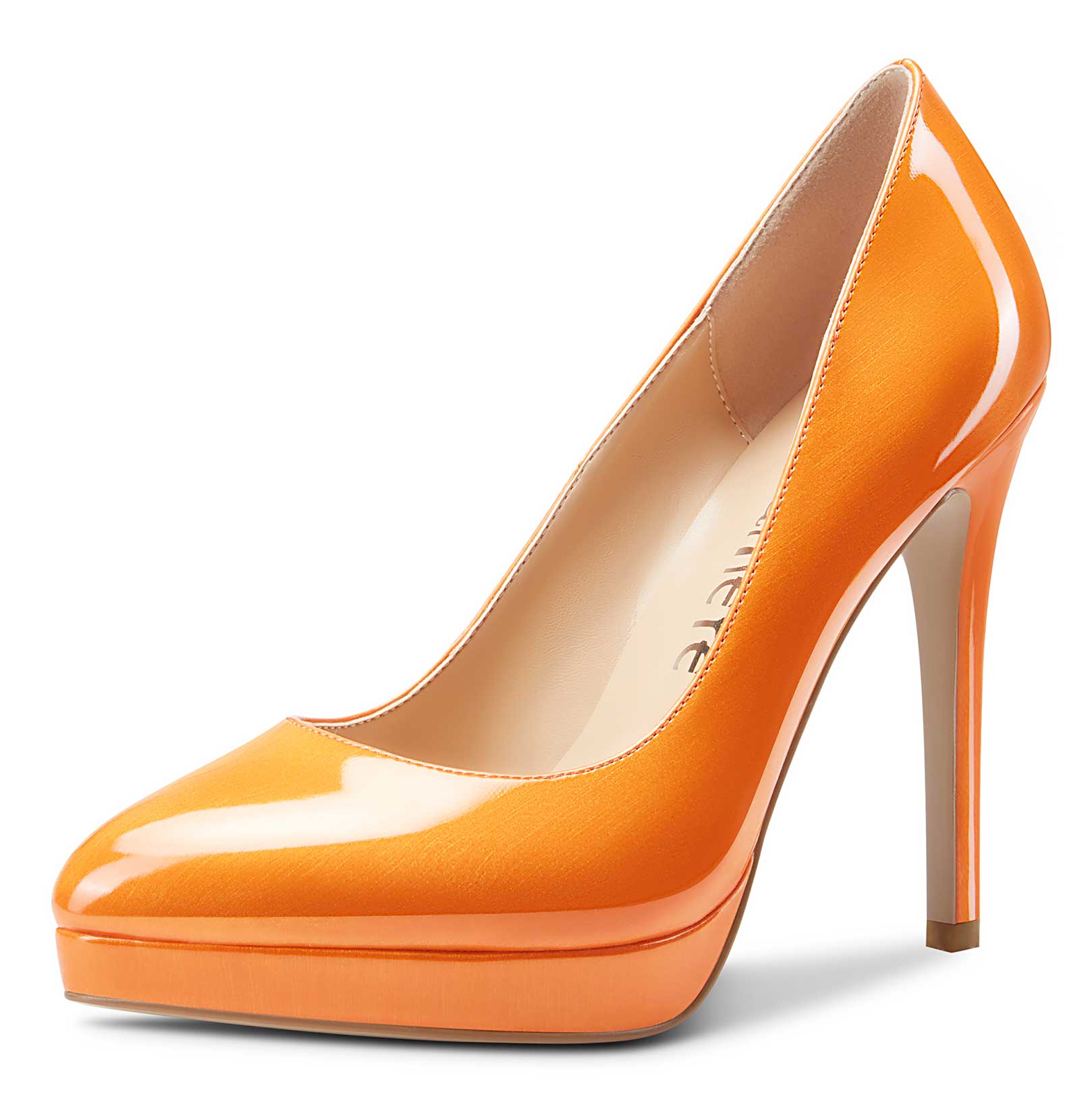 Orange Strappy High Block Heeled Sandals | PrettyLittleThing USA