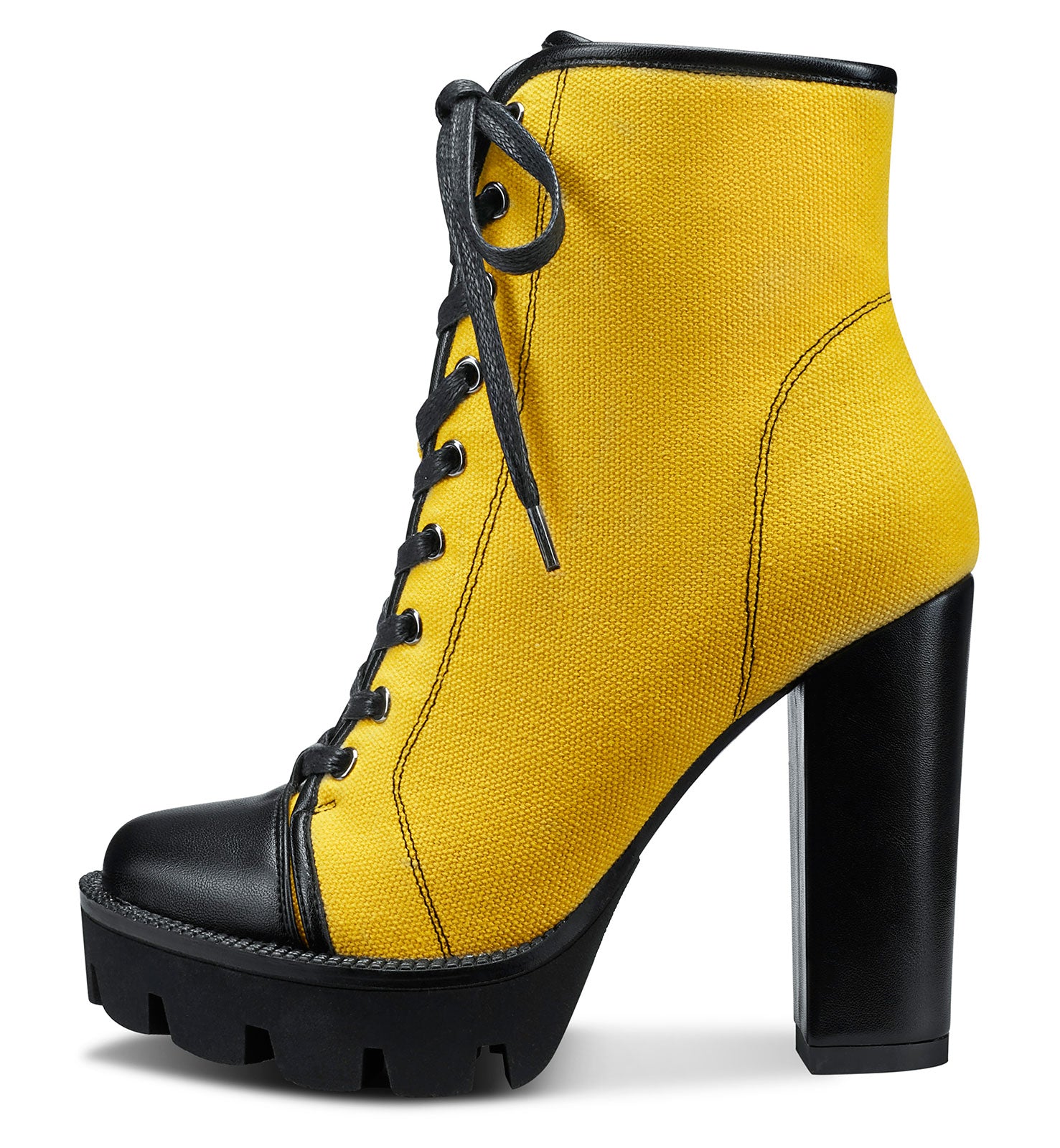 Neon Yellow Chunky Block Heel Sock Boot | PrettyLittleThing