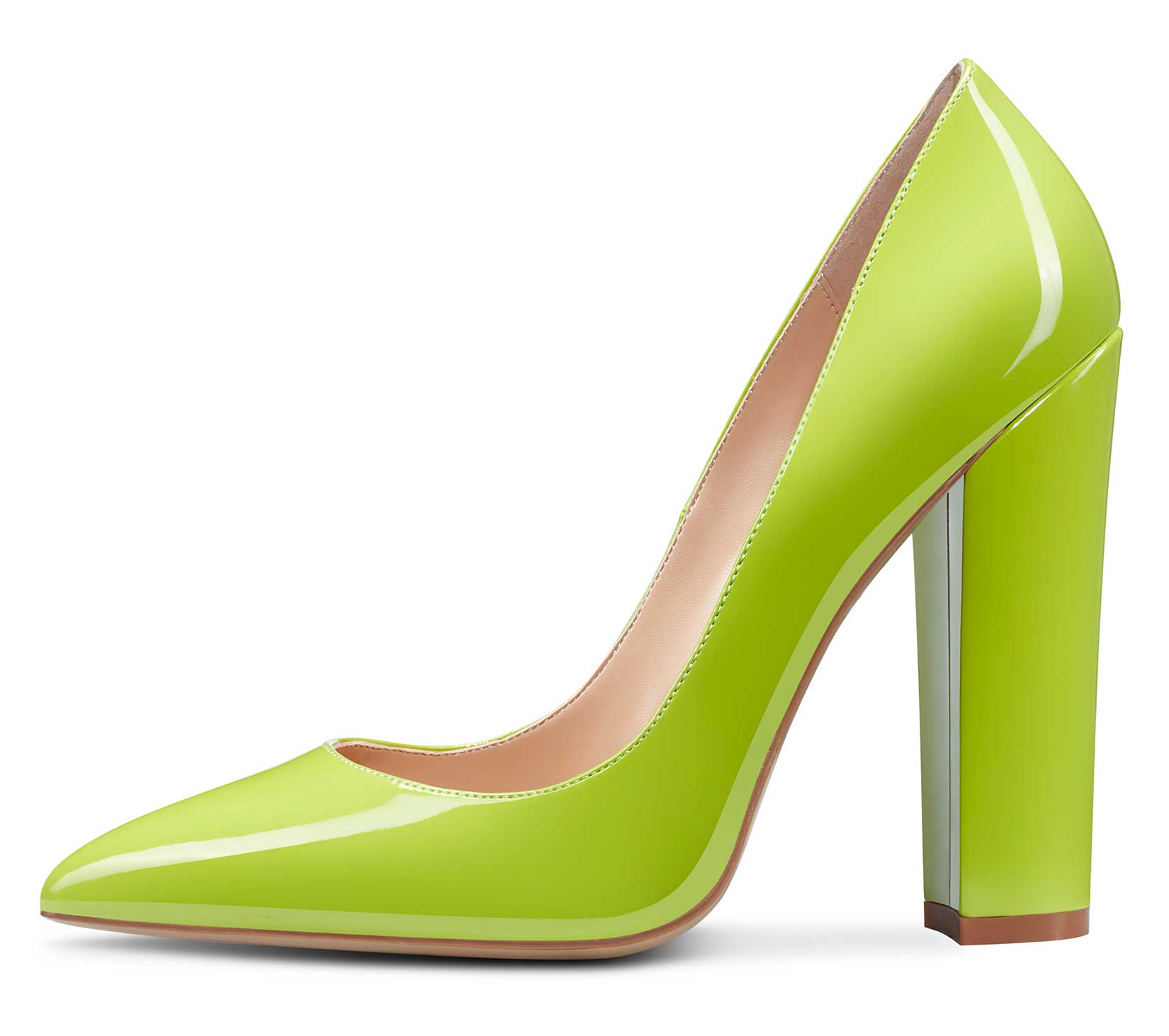 CASTAMERE Womens Sky High Block Heels Pumps Pointed Toe Slip-on 4.7 Inch Heels Shoes