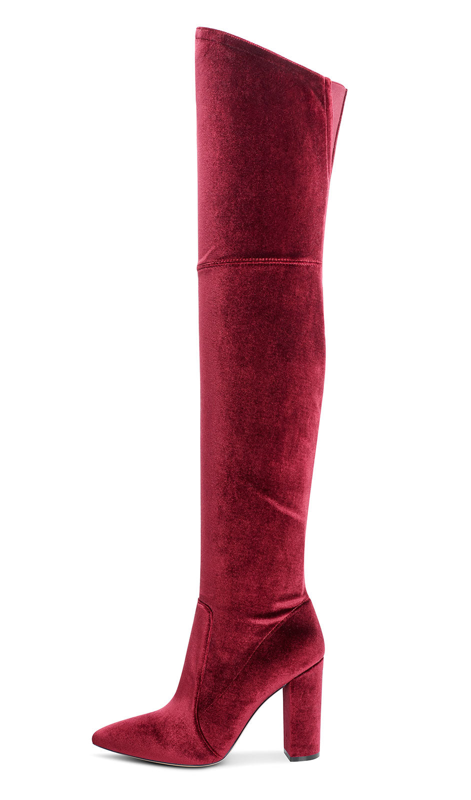CASTAMERE Womens High Heels Over The Knee Boots Sexy Pointy Toe Chunky Block 10CM Heel Boot with Zipper