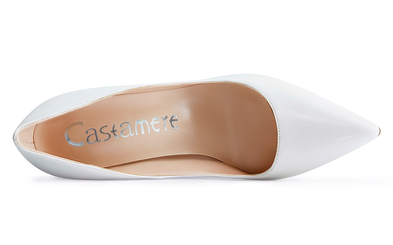 CASTAMERE Womens Sky High Heels Basic Pumps Pointed Toe Stilettos 12CM Heel Satin Shoes