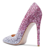CASTAMERE Womens Sky High Heels Basic Pumps Pointed Toe Stilettos 12CM Heel Glitter Shoes