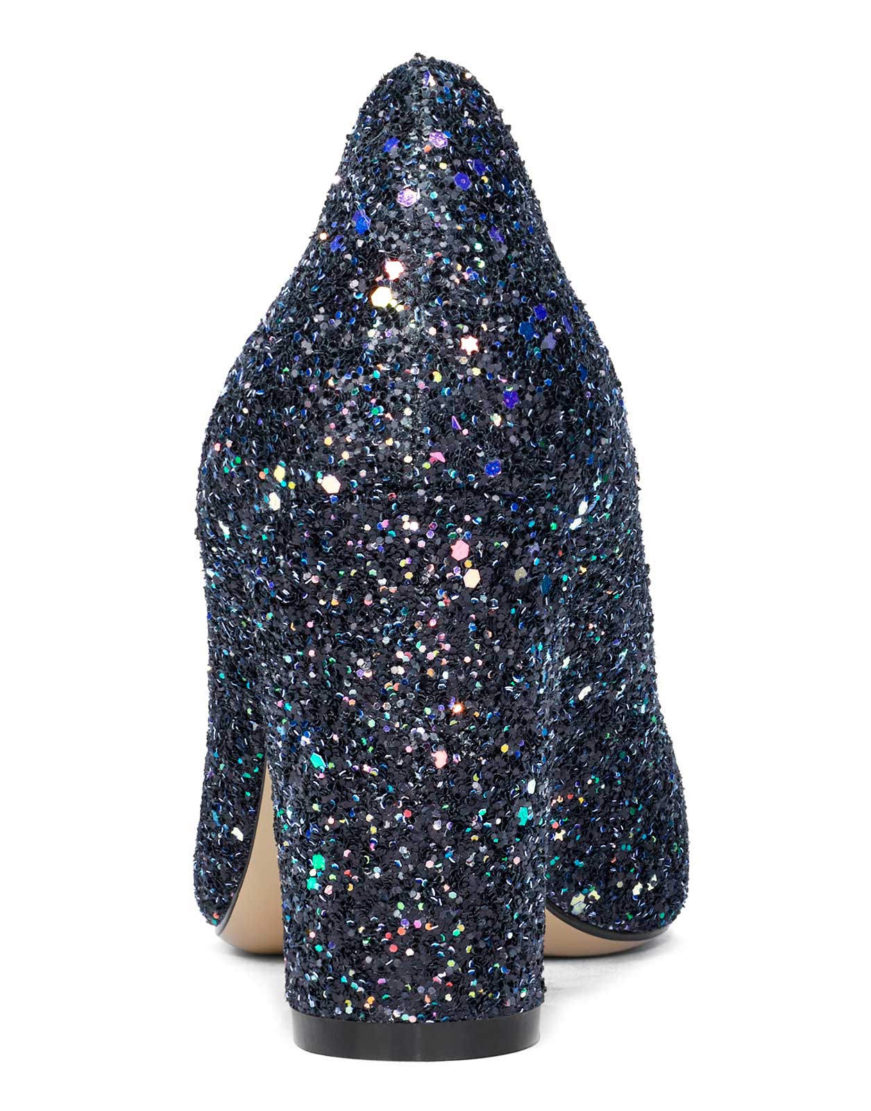 CASTAMERE Womens High Heel Pointed Toe Slip-on Fashion Glitter Pumps 8CM