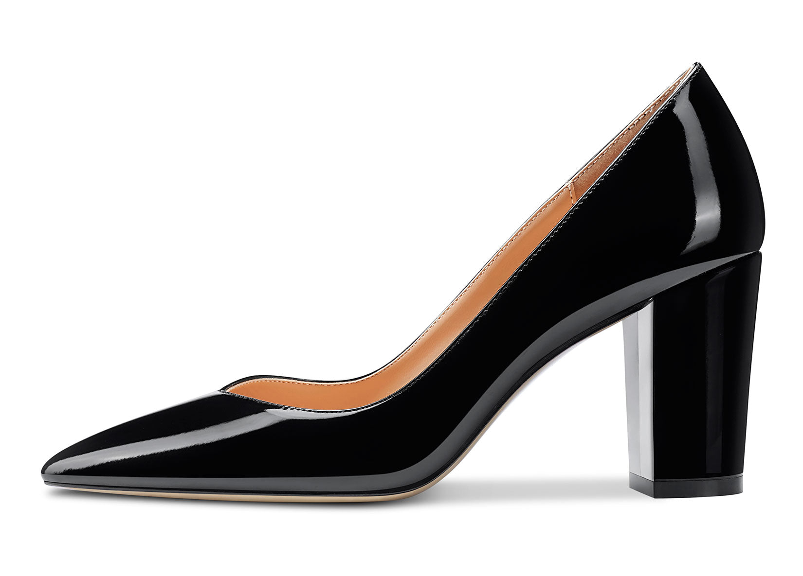 Buy HASTEN Womens, Girls Black Block Heels Pointed Toe Solid Pumps Sandal  at Amazon.in