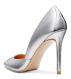 CASTAMERE Womens D'Orsay Slip On High Heels Pumps Elegant Pointy Toe Stilettos 10CM Heel Shoes