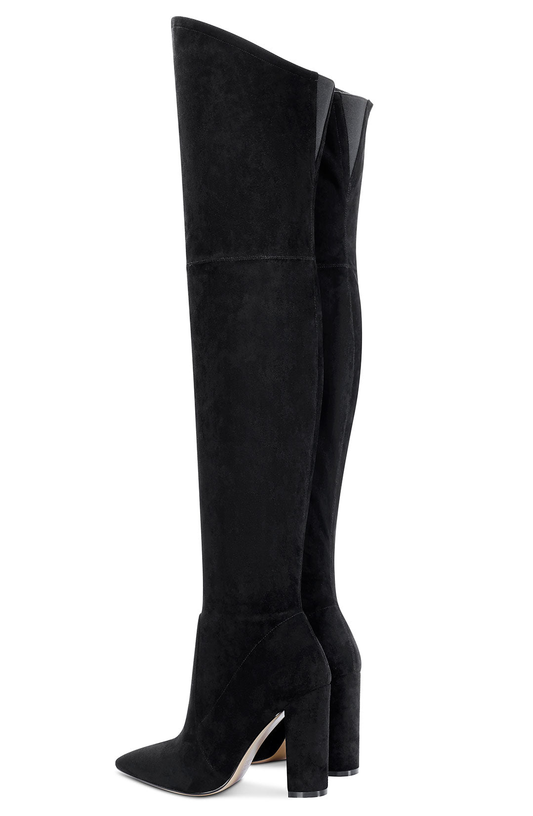 CASTAMERE Womens High Heels Over The Knee Boots Sexy Pointy Toe Chunky Block 10CM Heel Boot with Zipper