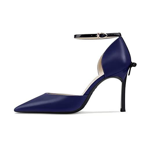 Fashion Women Pumps Pointed Toe High Heels Blue Rivets Shoes Woman Plus  Size 15 | eBay