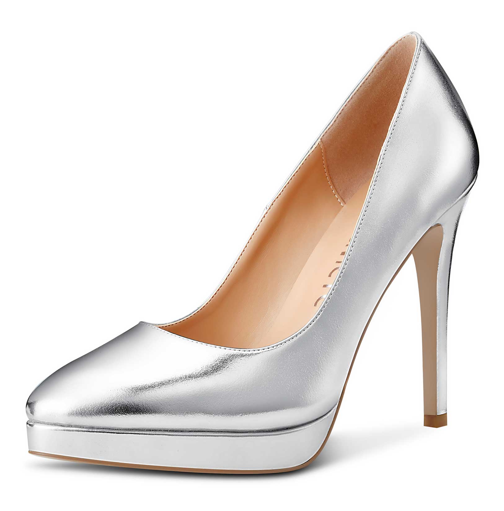ASOS DESIGN Salary mid heeled pumps in silver | ASOS