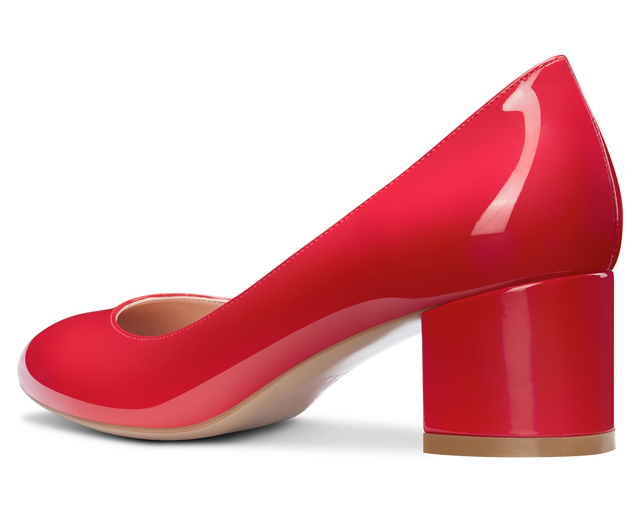 Red suede wide heel pumps ALMA