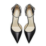 Castamere Women Stiletto High Heel Pointed Toe Pumps Ankle Strap Two-Piece Bow-Knot Wedding Dress 3.3 Inches Heels Black