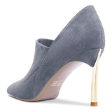 Saekcted Women Stiletto High Heel Pointed Toe Pumps Slip-on Wedding Cute 3.3 Inches Heels Grey