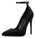 CASTAMERE Womens Sexy Ankle Strap High Heels Pumps Elegant Pointy Toe Stilettos 12CM Heel Shoes
