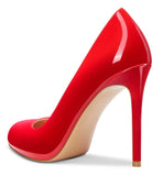 CASTAMERE Womens Round Toe High Heels Pumps Slip On Stilettos 10CM Heel Patent